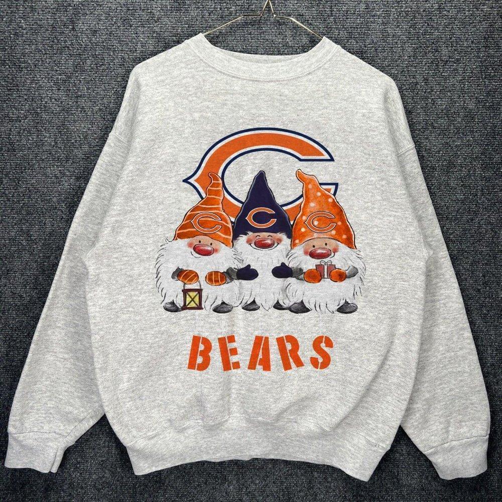 Gnomies Chicago Bears Christmas Retro Graphic Crewneck Sweatshirt
